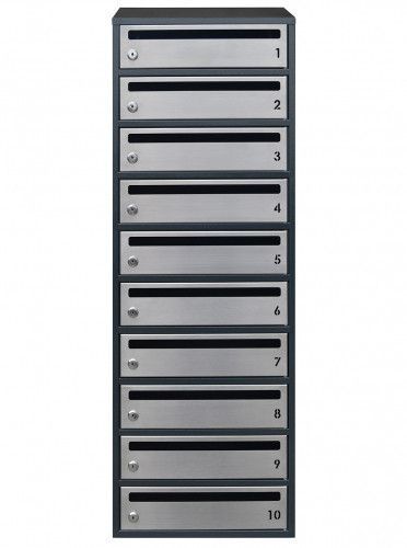Почтовый ящик секционный steelbox Е2-10.F (RAL 7016)/50 шт 22120205 фото