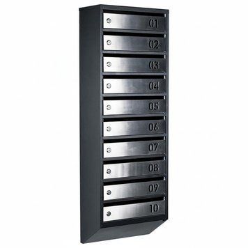 Ящик почтовый многосекционный ЯП10B (чорный-нержавейка) 24061051 фото
