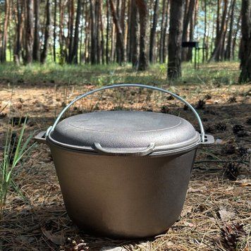 Казан туристический КТ-10КС чугунный с крышкой-сковородой 10л 4827005593896 фото
