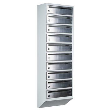 Почтовый ящик секционный steelbox Е1-10.F (RAL 7035) 21100105 фото