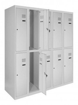 Шкаф металлический для одежды двухуровневый steelbox ШОМ 2/40/5 (180х200х50) 4400500 фото