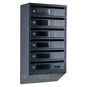 Ящик почтовый многосекционный ЯП06D (антрацитовый) 21005860 фото