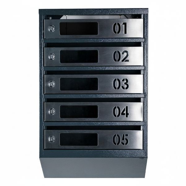 Ящик почтовый многосекционный ЯП05D (антрацит-нержавейка) 24061032 фото