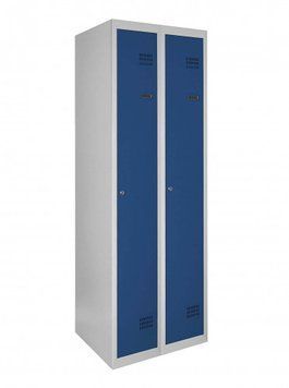 Шкаф металлический для одежды одноуровневый steelbox ШОМ 1/40/2 (180х80х50)(RAL 7035/RAL 5005)/30 шт 1401203/Г3 фото