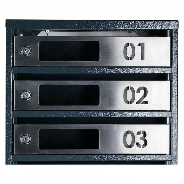 Ящик почтовый многосекционный ЯП06D (антрацит-нержавейка) 24061033 фото