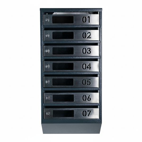 Ящик почтовый многосекционный ЯП08D (антрацит-нержавейка) 24061035 фото