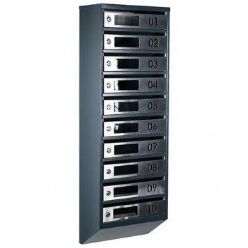 Ящик почтовый многосекционный ЯП10D (антрацит-нержавейка) 24061037 фото
