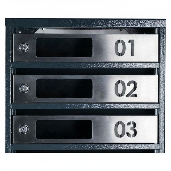 Ящик почтовый многосекционный ЯП10D (антрацит-нержавейка) 24061037 фото