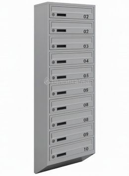 Поштова скринька секційна steelbox Е1-10.B (RAL 7035)/10 шт 21110102 фото