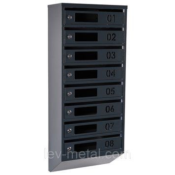 Ящик почтовый многосекционный ЯП08D (антрацитовый) 21005880 фото