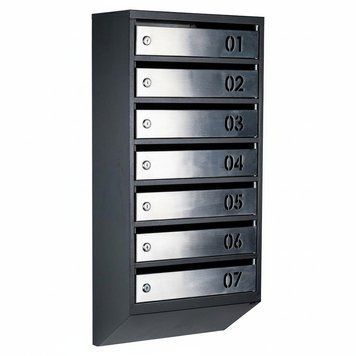Ящик почтовый многосекционный ЯП07B (чорный-нержавейка) 24061048 фото