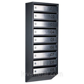Ящик почтовый многосекционный ЯП09B (чорный-нержавейка) 24061050 фото